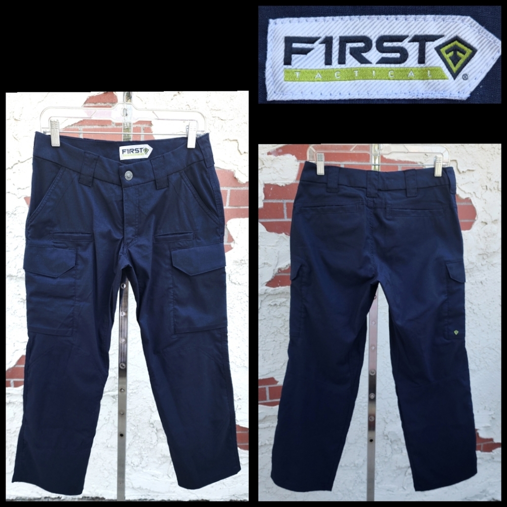 6 Reg women FIRST TACTICAL dark navy blue cargo pants 28x28 1/2"